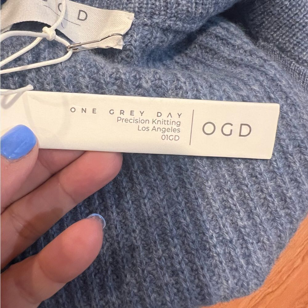 NWT Revolve One Grey Day women's cashmere quarter zip sweater size large - Picture 9 of 9